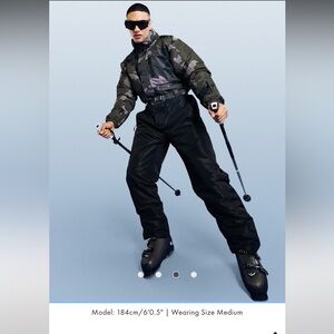ASOS Black Ski Suit with Camo Print